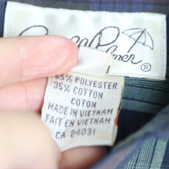 Vintage Arnold Palmer Collared Plaid Blue Red Men's Button Down Shirt Size 8/P - Picture 6 of 8